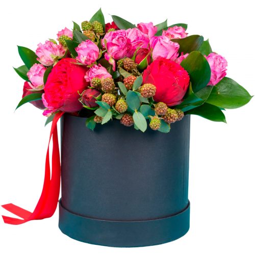 Цветы в шляпной коробке «Райская птица»