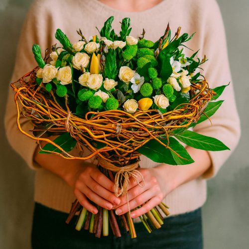 Букет цветов «Золотой штрих»
